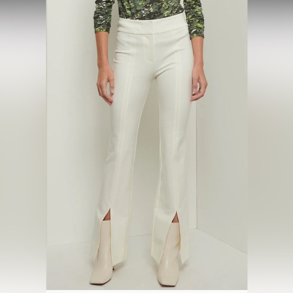10 Crosby Derek Lam Maeve Front Slit Trouser Size 12 In Soft White Cream - Picture 1 of 15